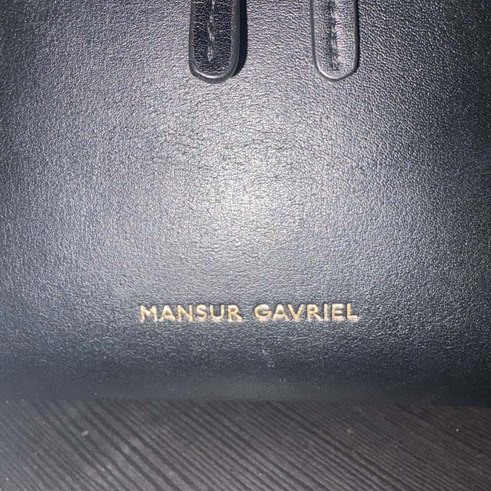 Mansur Gavriel Black Leather Backpack With Red Interior View 4